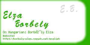 elza borbely business card